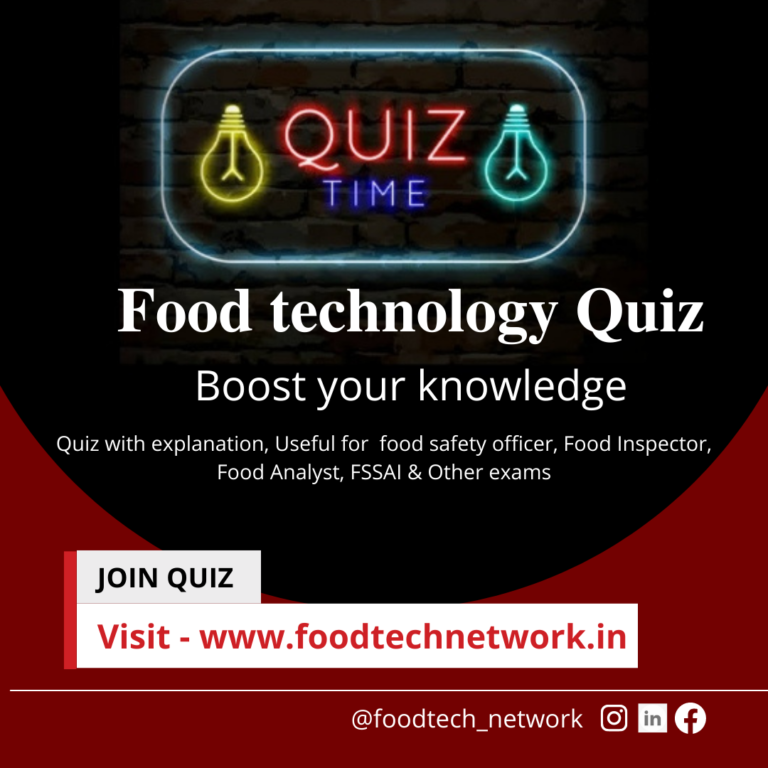 Foodtech Course Quiz Food technology Quiz - foodtechnetwork