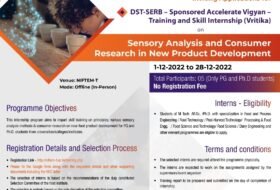 Free – Training and Skill Internship (Vritika) on “Sensory Analysis and Consumer Research in New Product Development”
