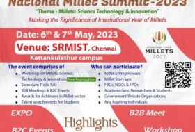 Free Workshop, National Millet Summit 2023 is organised on the Theme “Millets: Science, Technology & Innovation” MoFPI – NIFTEM-T