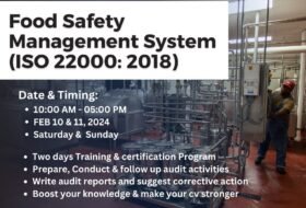 Food Safety Managment System ISO 22000 : 2018 – Internal Auditor Training & Certification