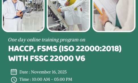 HACCP, FSMS (ISO 22000:2018) With FSSC 22000 V6 Training and certification