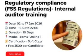 FSSAI Food Safety and Standards, Regulatory Compliance Internal Auditor Training