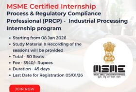 Process & Regulatory Compliance Professional (PRCP) – Industrial Processing Internship program