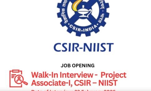Walk-In Interview –  Project Associate-I, CSIR – National Institute for Interdisciplinary Science and Technology (CSIR-NIIST)