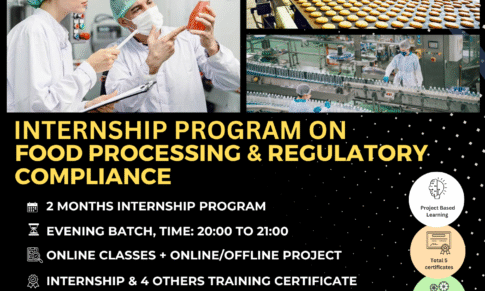 Summer internship program on Food Processing & Regulatory Compliance