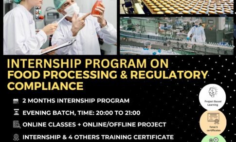 Summer internship program on Food Processing & Regulatory Compliance