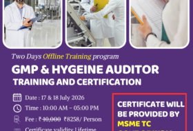 GMP & Hygiene Auditor Training Program (2 Days) : MSME TC Govt of India training programs
