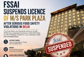 FSSAI Suspends Licence of M/s Park Plaza After Serious Food Safety Violations in Delhi
