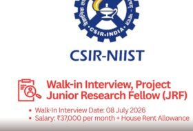 Walk-in Interview, Project Junior Research Fellow (JRF) – Food Science, CSIR-NIIST