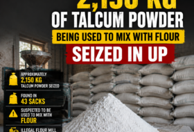 2,150 Kg of Talcum Powder Suspected to Be Mixed with Flour Seized in UP