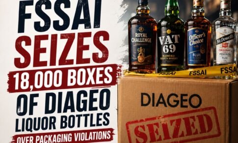 FSSAI Seizes 18,000 Boxes of DIAGEO Liquor Bottles Over Packaging Violations