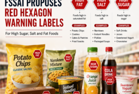 FSSAI Proposes Red Hexagonal Warning Labels for High Sugar, Salt and Fat Foods